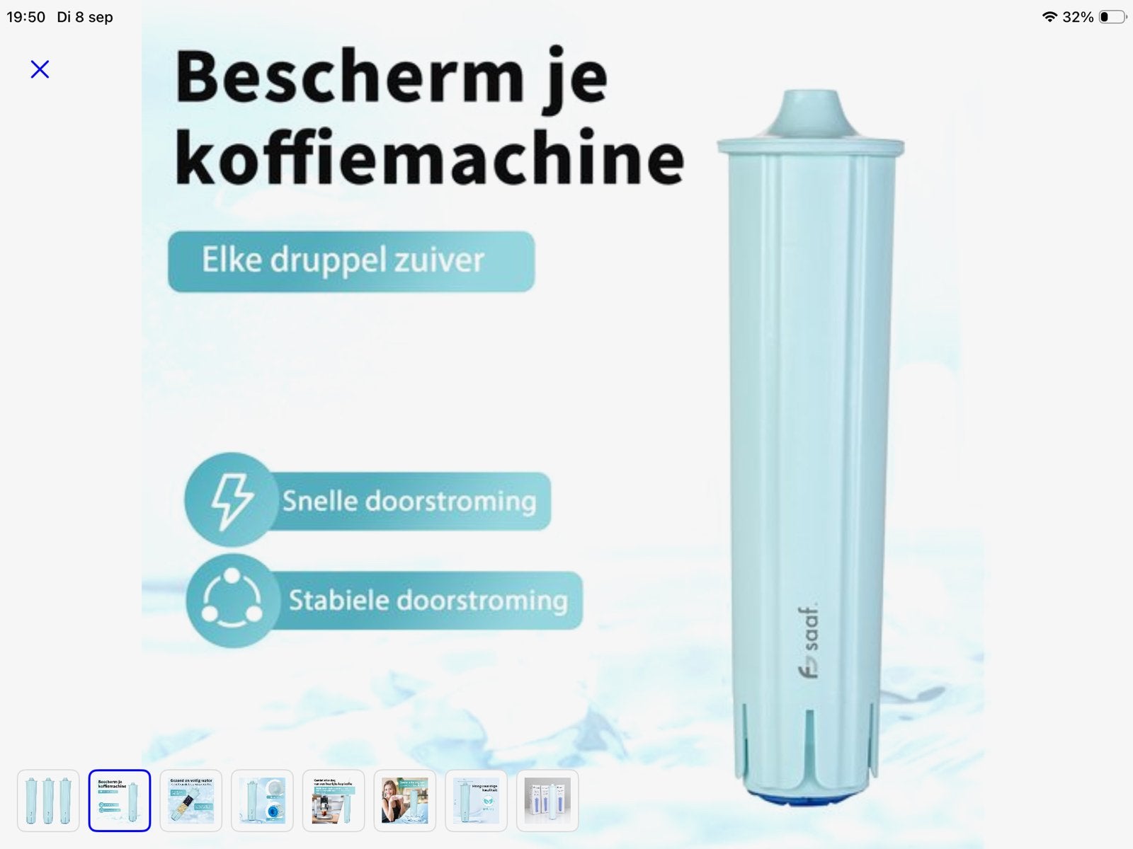 2 Saaf Waterfilter voor Jura Claris Blue nieuw in verpakking, Ophalen of Verzenden, Nieuw, Overige merken, Waterfilter
