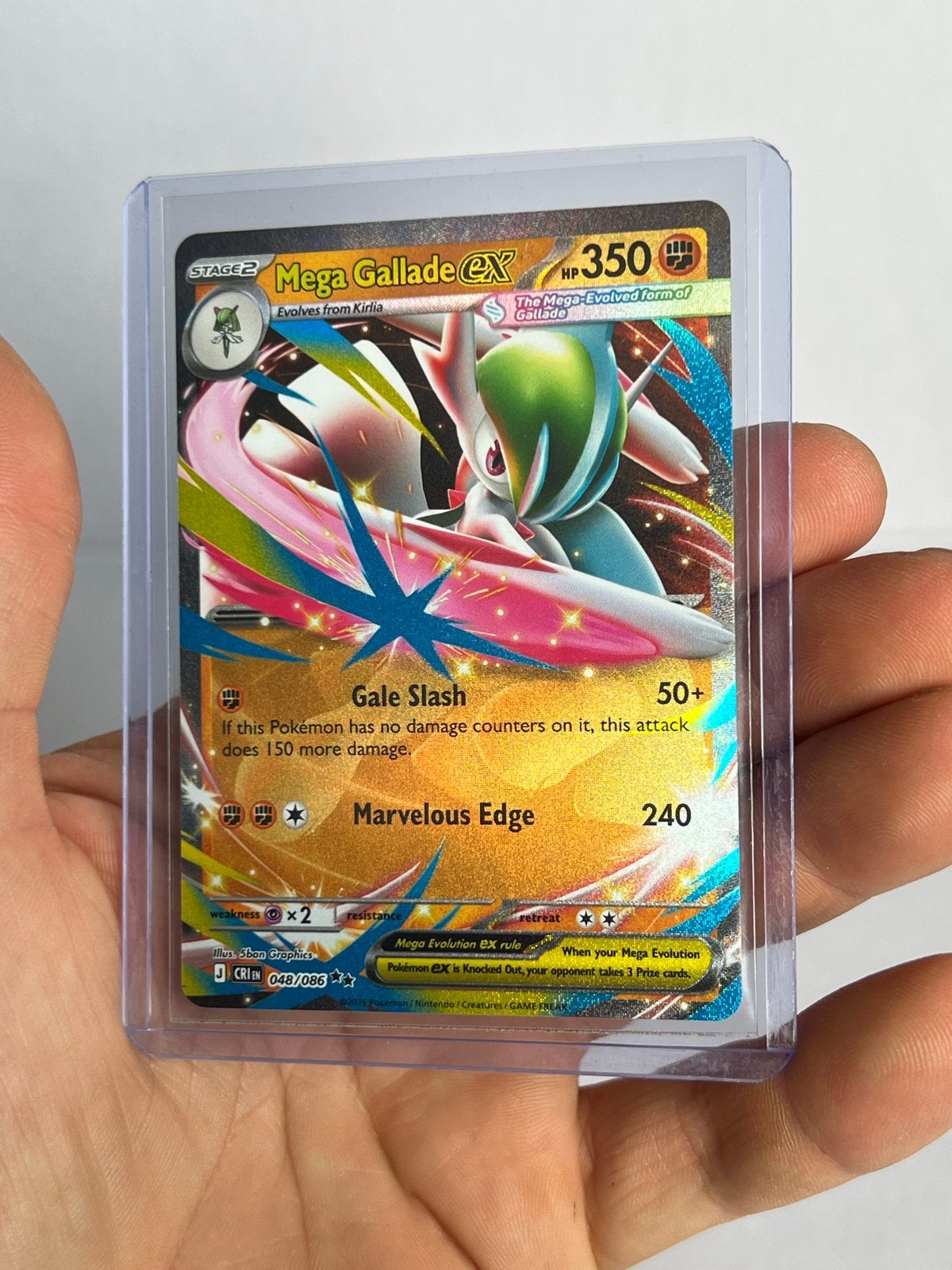 Mega Gallade EX Pokémon Kaart - Zo goed als nieuw, Ophalen of Verzenden, Zo goed als nieuw, Losse kaart