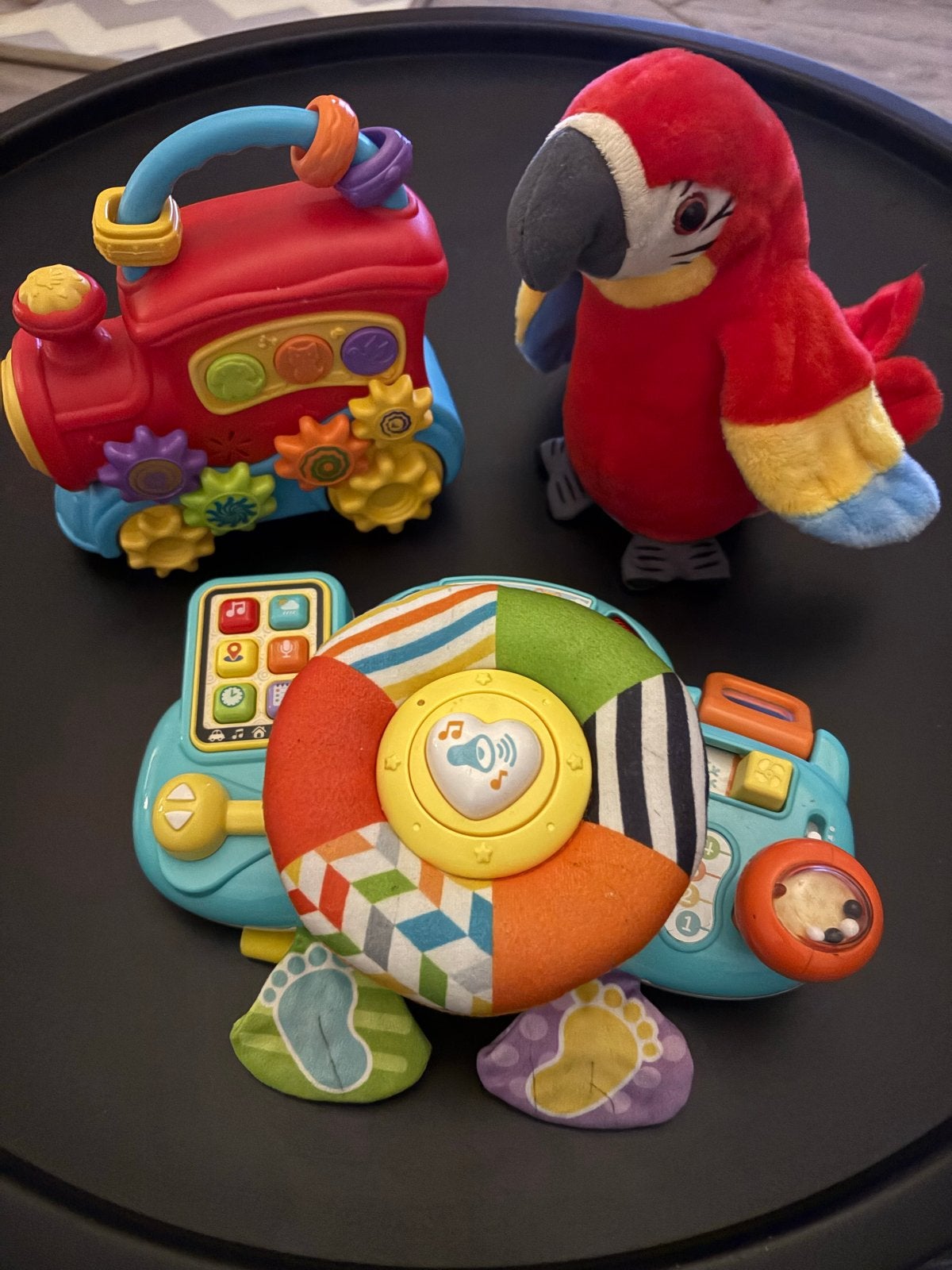 Leuk speelgoedpakket: trein, papegaai en babygym, Ophalen of Verzenden, Zo goed als nieuw, Overige typen, Met licht