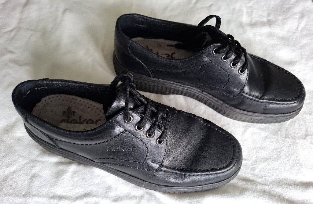 Lederen herenschoenen RIEKER, zwart, Kleding | Heren, Schoenen, Zwart, Ophalen of Verzenden, Zo goed als nieuw, Rieker