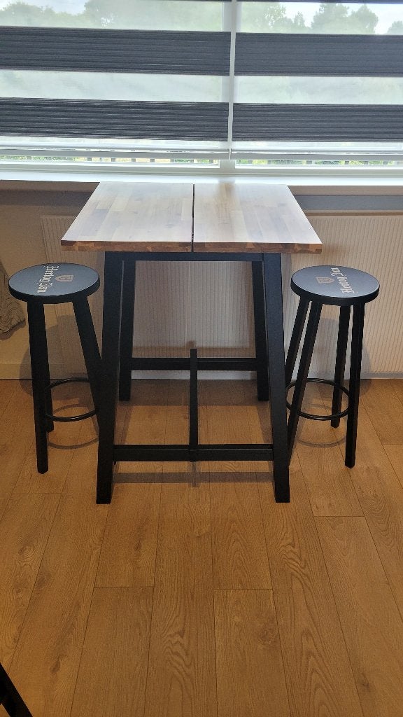 IKEA BARTAFEL met Hertog Jan barkrukken, Ophalen, Zo goed als nieuw