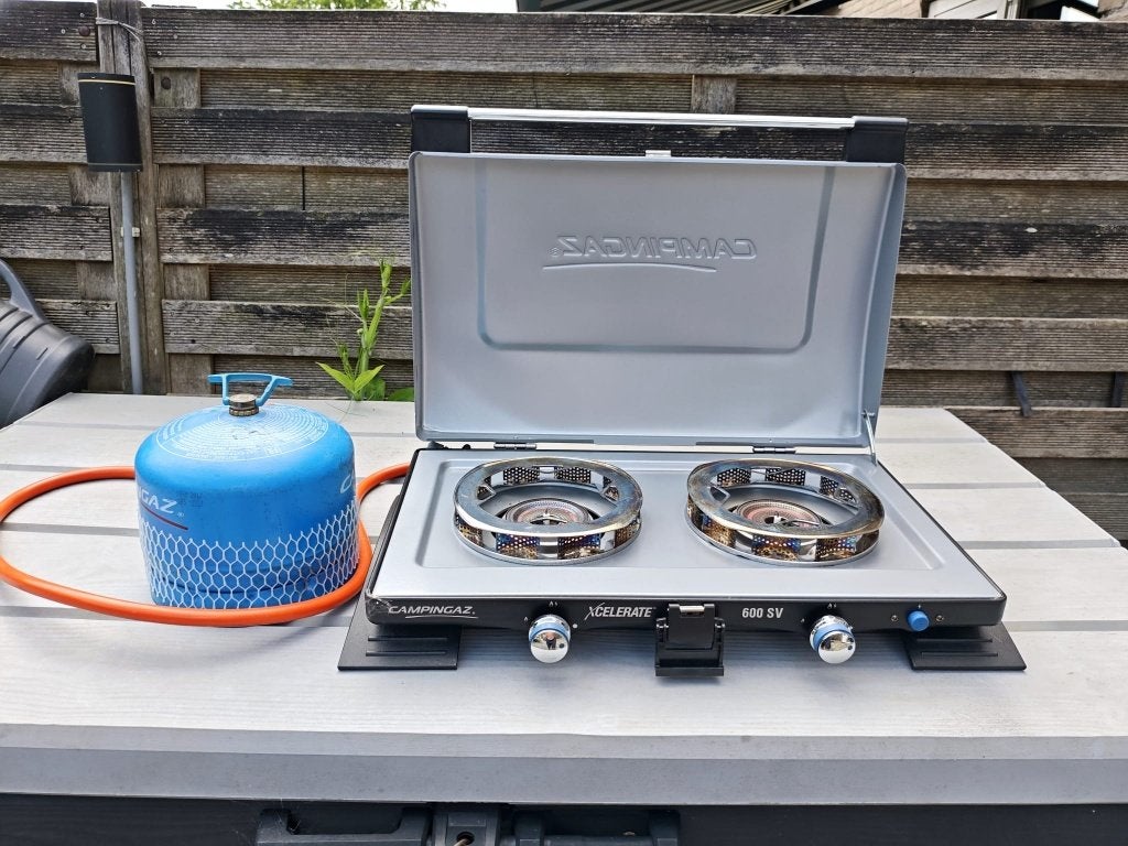 Camping kooktoestel met gasfles, Ophalen, Gebruikt