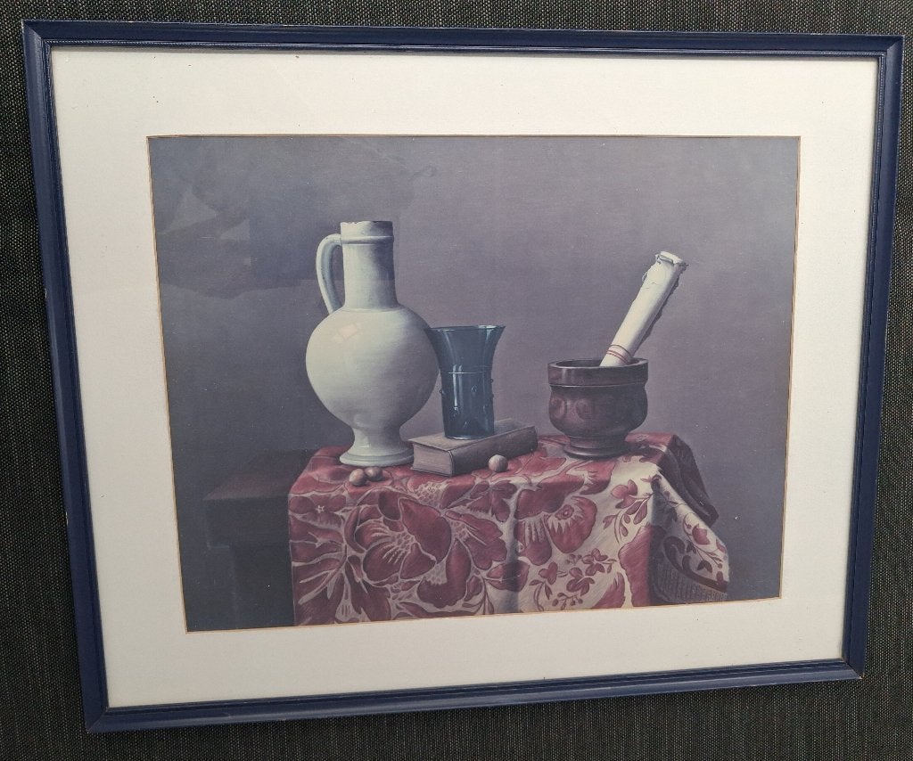 Schilderij, Ophalen, Vintage, Achter glas, Stilleven
