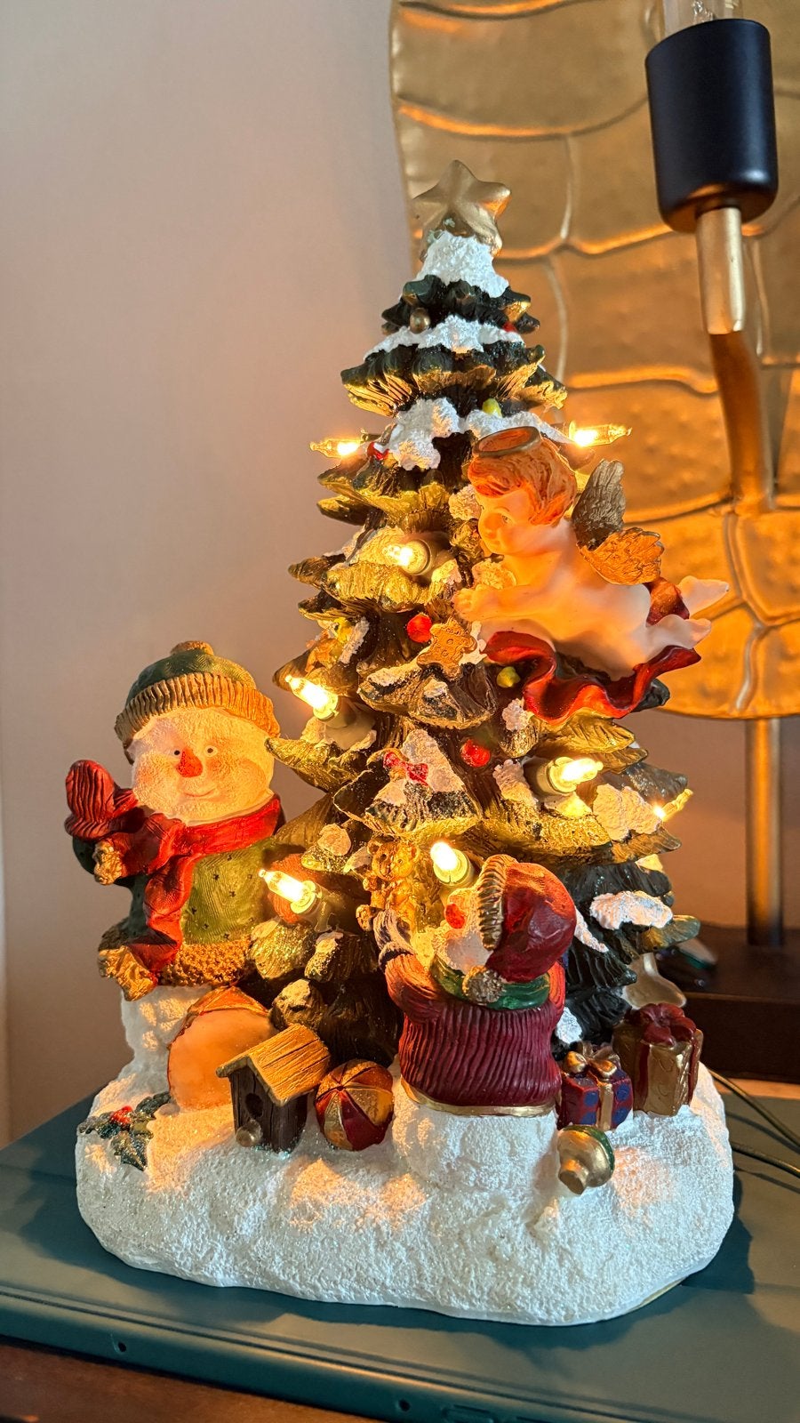 Kerstboom ornament met sneeuwpop 29 cm hoog., Diversen, Ophalen of Verzenden, Gebruikt