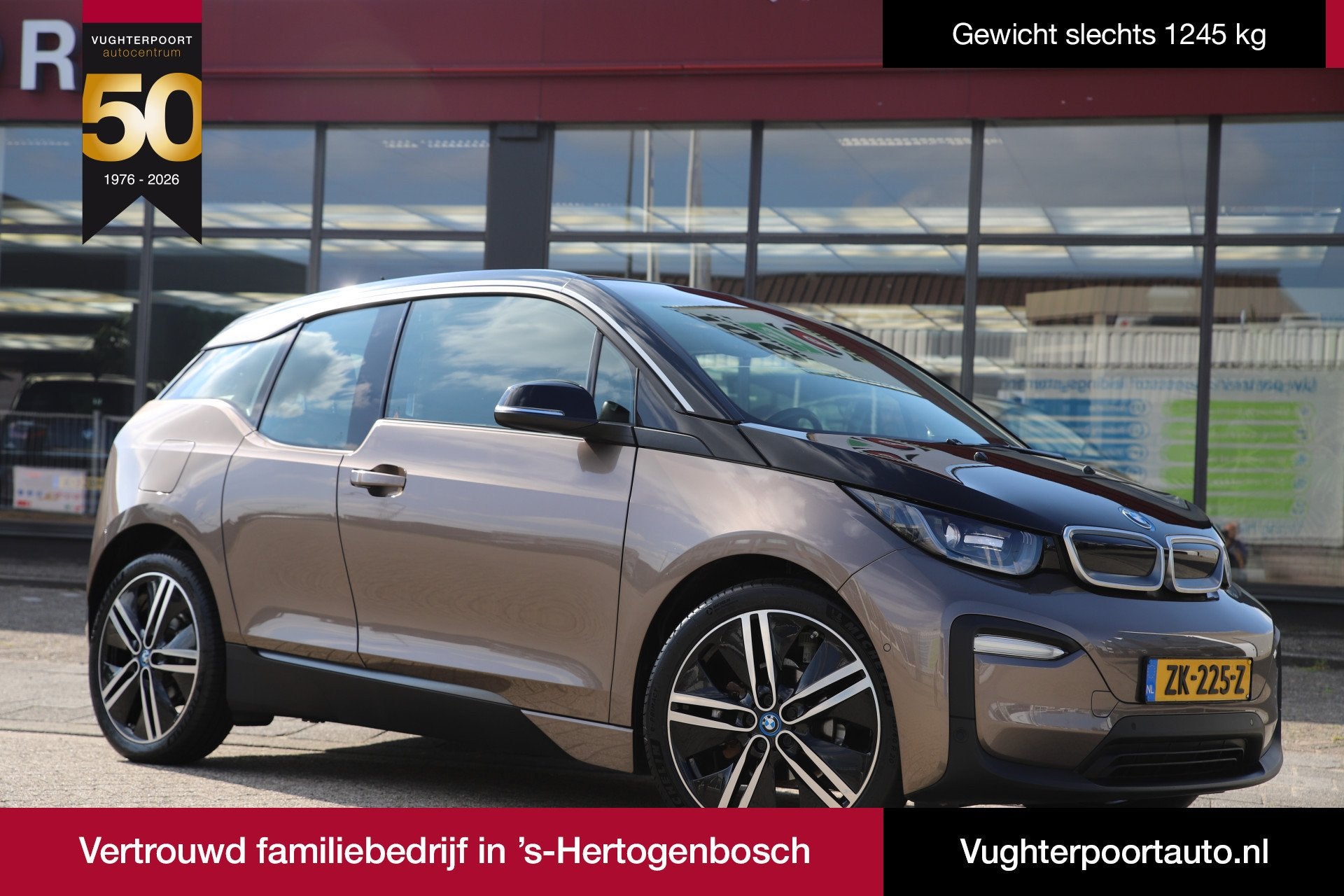 BMW i3 Executive 120Ah 42 kWh/Leder/Navi-Pro/W-pomp/Camera/3, Auto's, Automaat, Achterwielaandrijving, Bruin, 4 stoelen