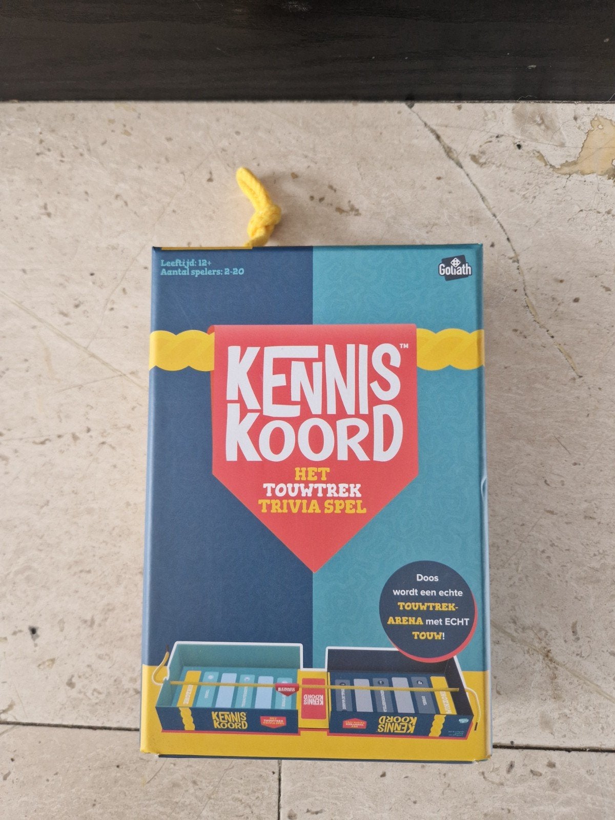 Kennis Koord: Het Touwtrek Trivia Spel - Goliath, Vijf spelers of meer, Ophalen of Verzenden, Nieuw, Goliath