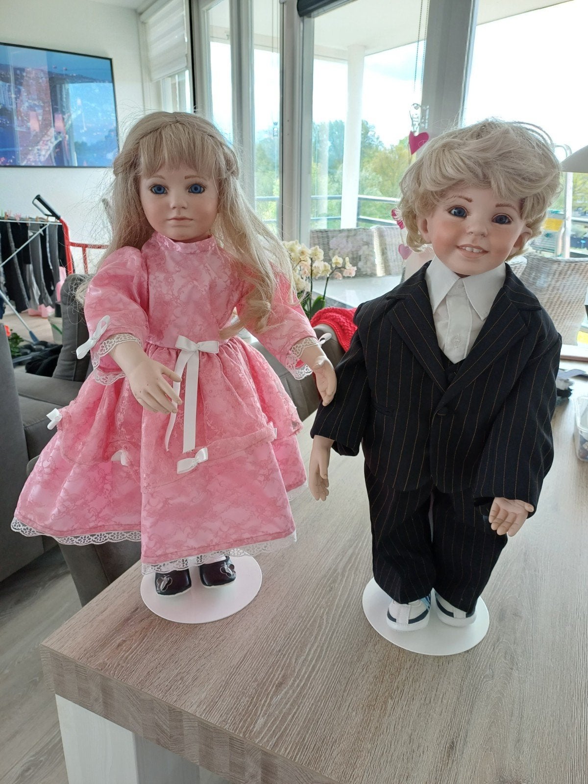 Poppen van Porselein Jongen en Meisje, Verzamelen, Ophalen, Zo goed als nieuw, Pop