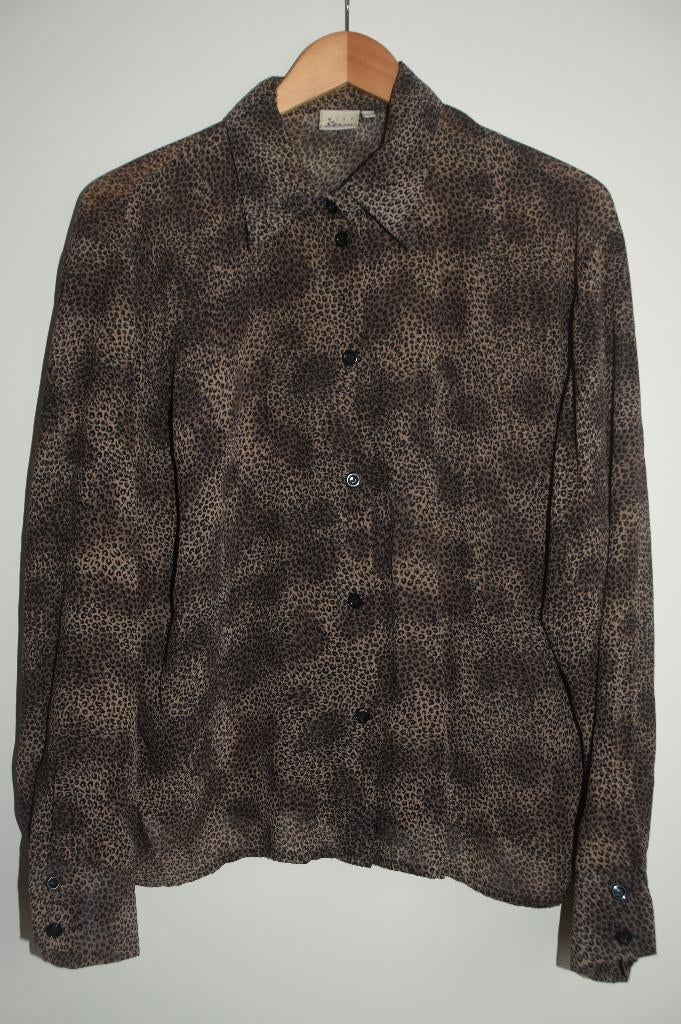Blouse panter print maat M bruin dieren print, Verzenden, Gedragen, Maat 38/40 (M), Bruin