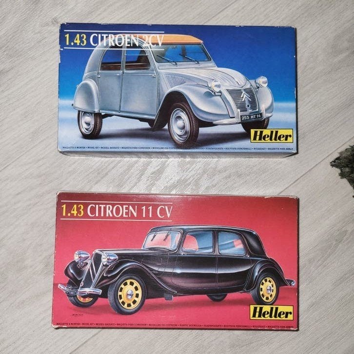 Heller Citroën 11 CV & 2CV modelbouw kits 1:43, Ophalen of Verzenden, Groter dan 1:32, Auto, Overige merken