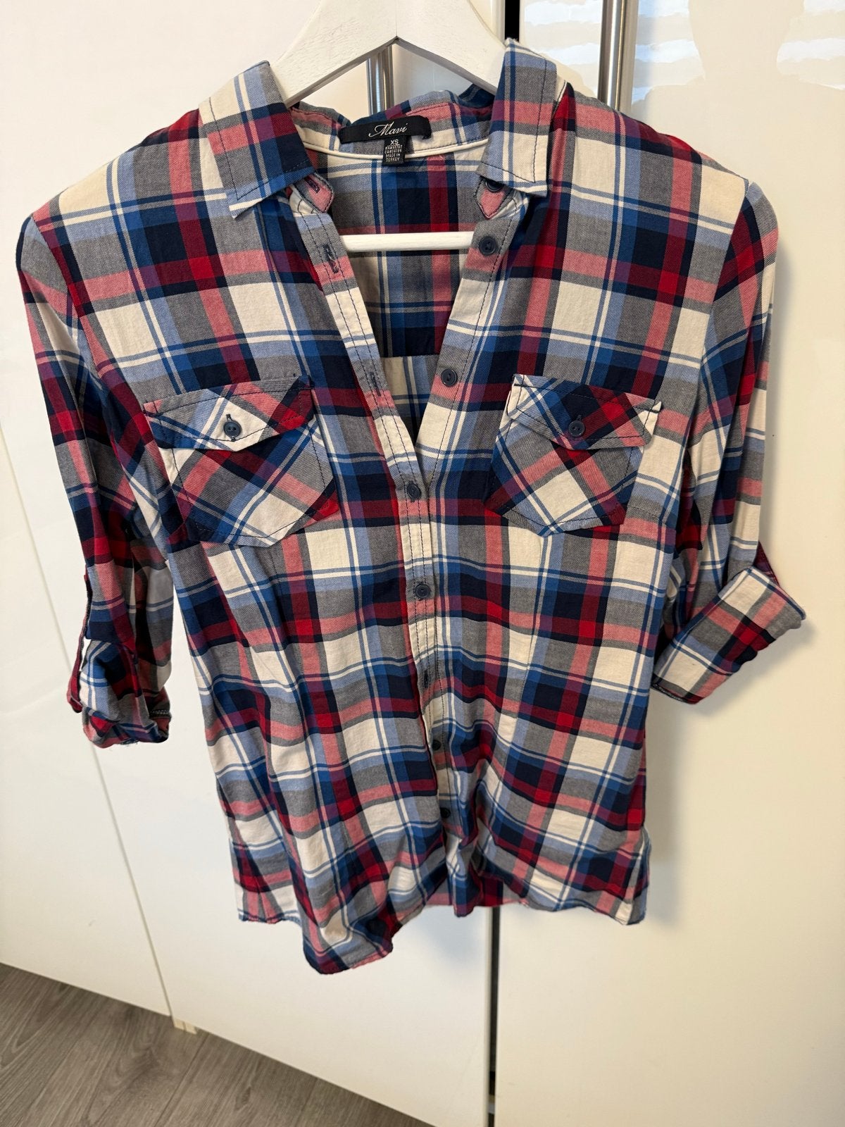 Geruite blouse dames - Mavi - Maat XS, Ophalen of Verzenden, Gedragen, Maat 34 (XS) of kleiner, Meerkleurig