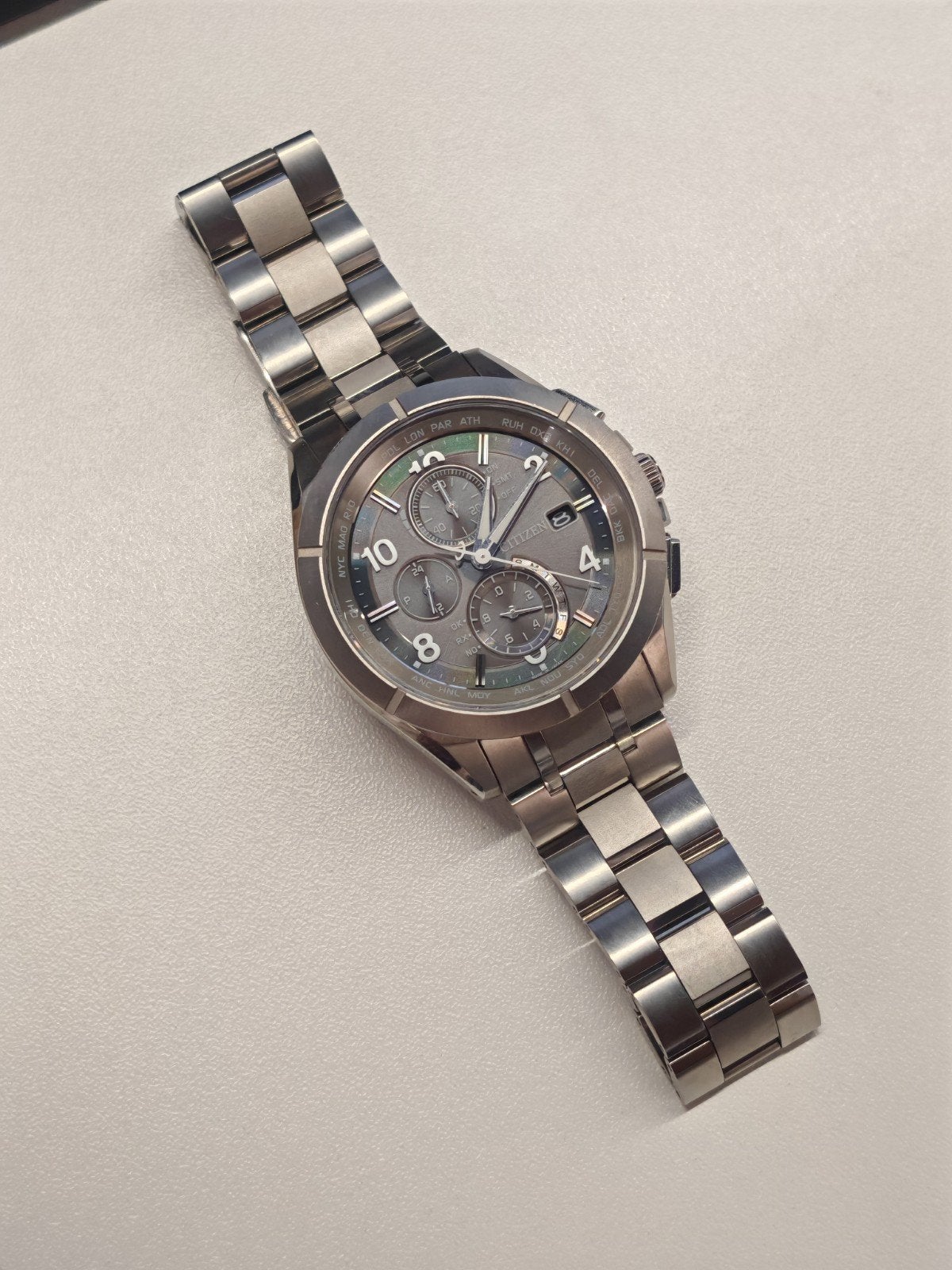 Citizen Attesa Eco-Drive Titanium Herenhorloge, Overige materialen, Gebruikt, Overige materialen, Ophalen of Verzenden