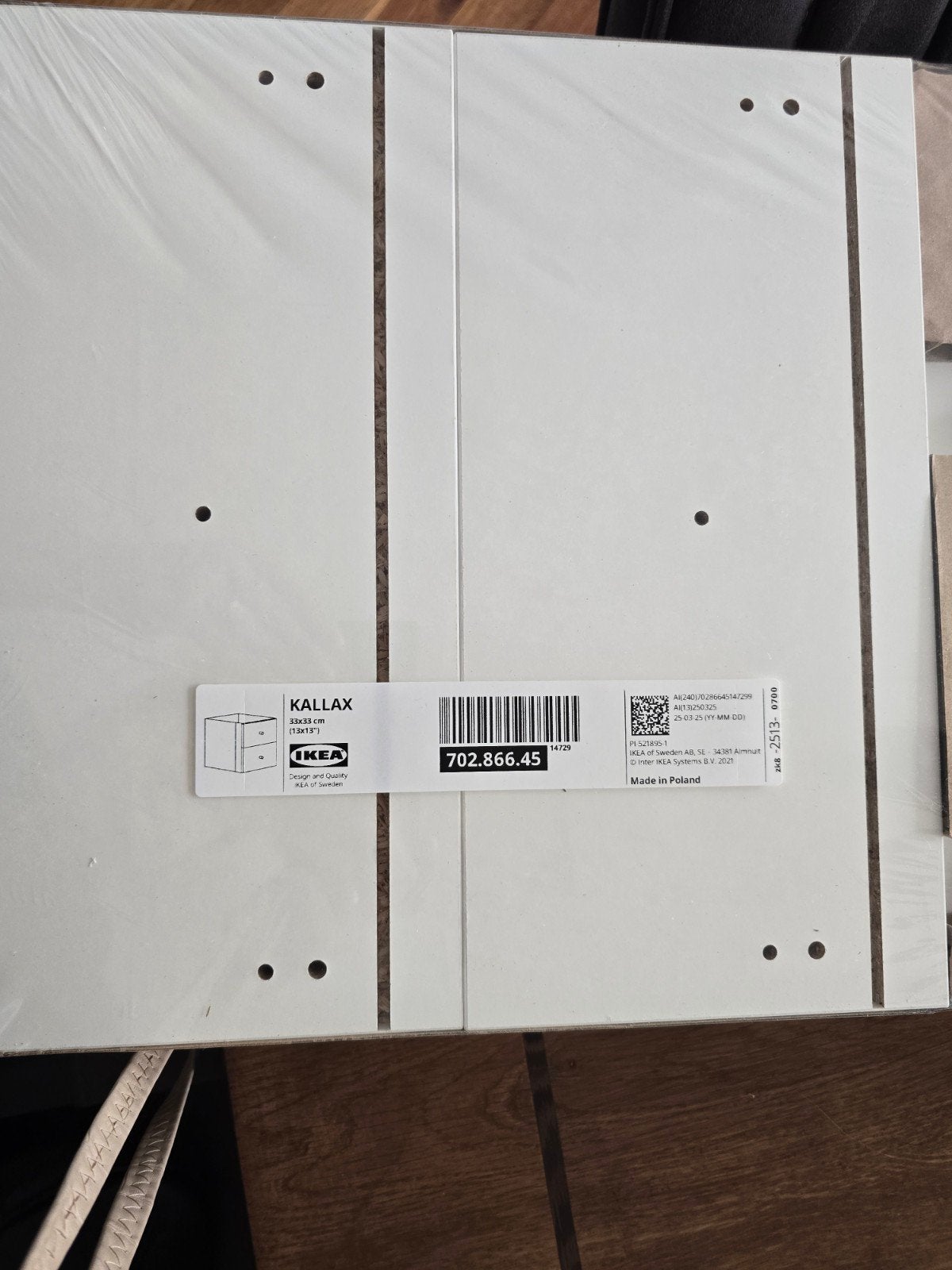 IKEA KALLAX lade-element wit 33x33 cm 2 stuks, Ophalen, Overige materialen, Minder dan 50 cm, Nieuw