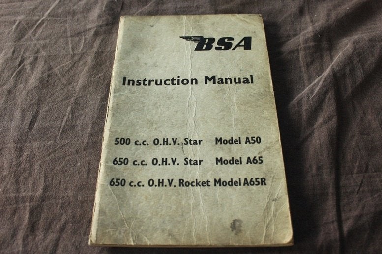 BSA A50 A65 500cc 600cc 1963 motorcycle  instruction manual, Motoren, Ophalen of Verzenden, Overige merken
