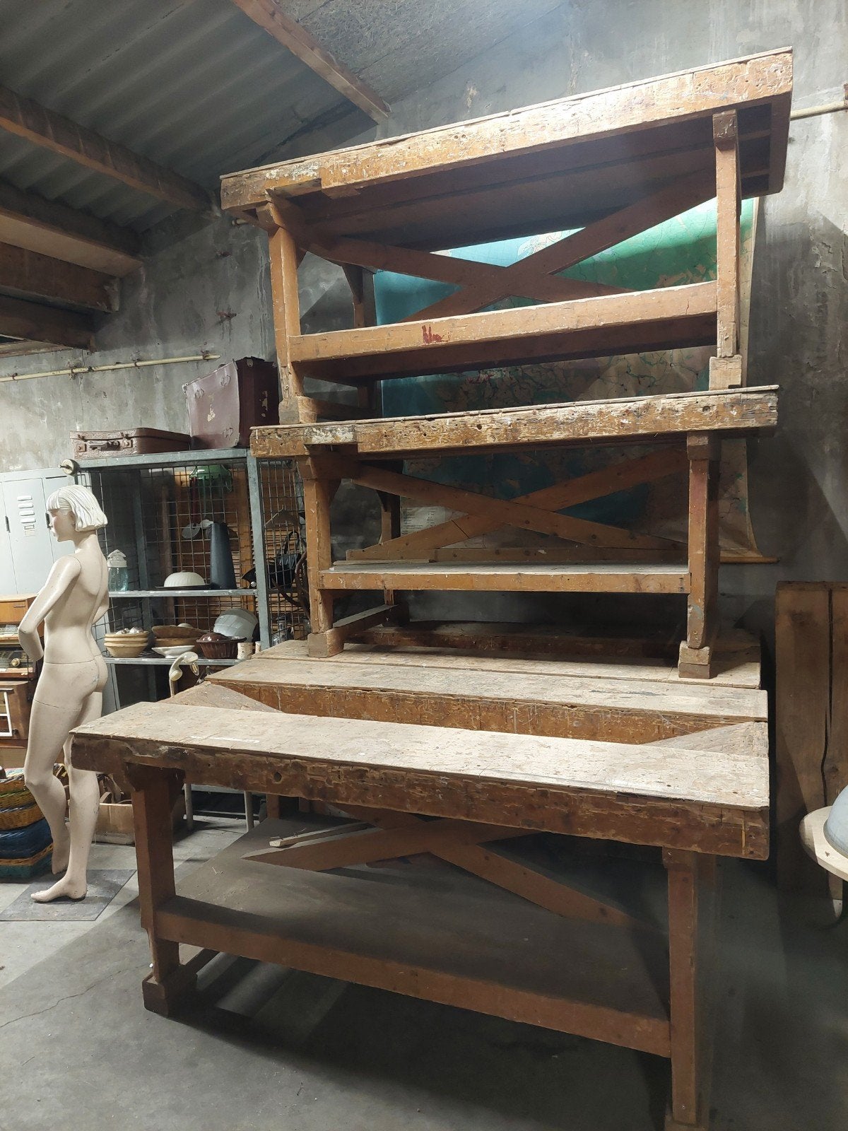 Houten timmermanswerkbank werkbank, Ophalen, Gebruikt, 170 cm of meer