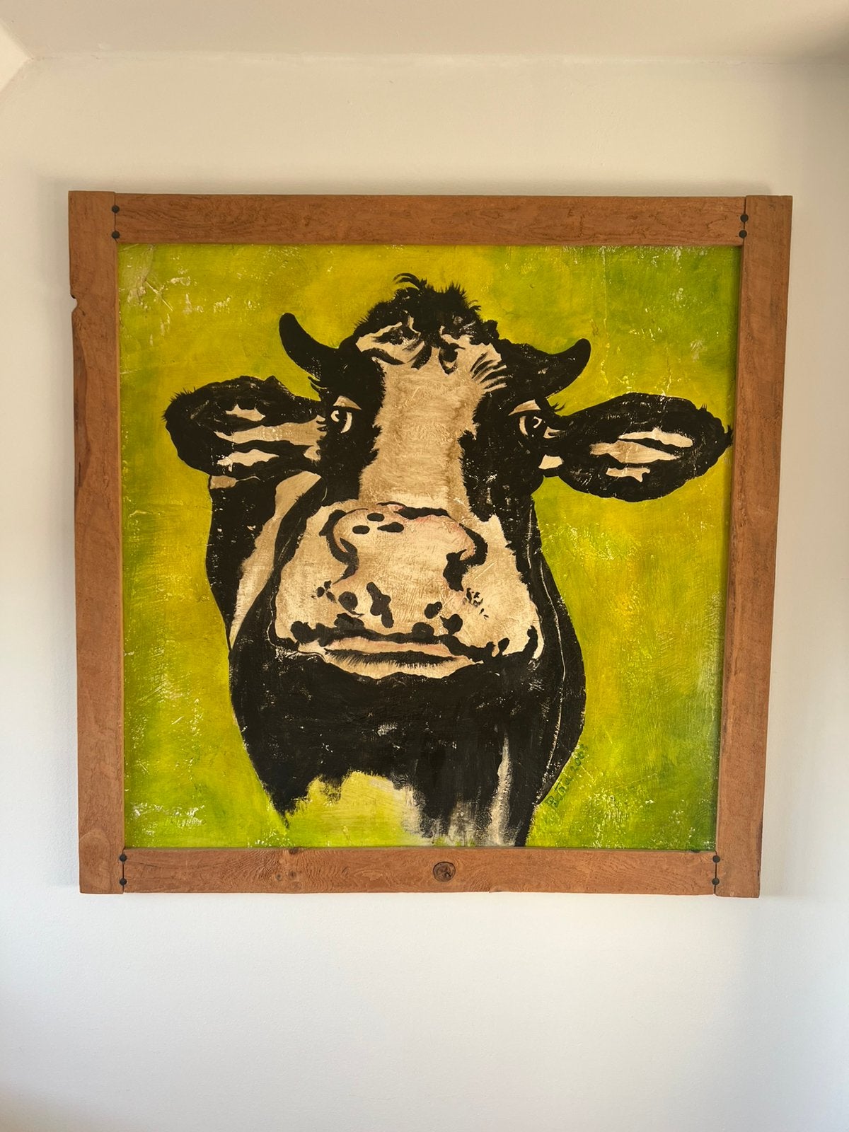 Houten schilderij Koe - originele van Pietra Piet, Antiek en Kunst, Ophalen
