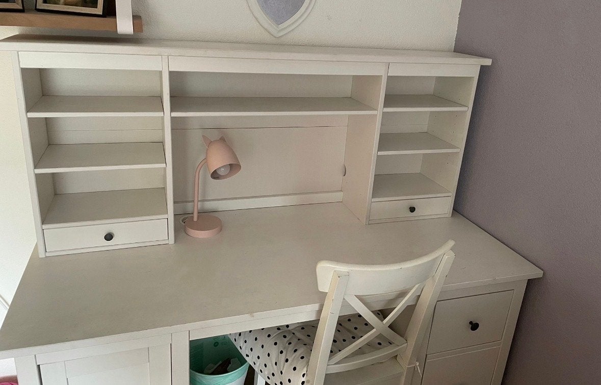 IKEA Bureau Opzetstuk met Opbergruimte - Wit, Ophalen, Opbergruimte, Gebruikt, Spaanplaat of MDF
