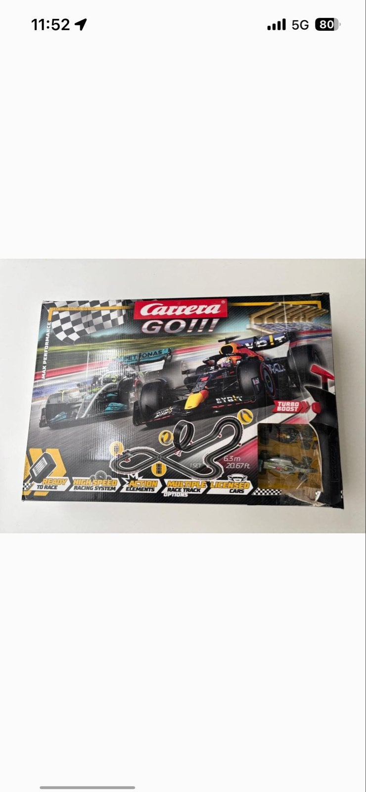 Carrera GO!!! Racebaan met Red Bull en Mercedes F1 auto's, Ophalen, Carrera, Elektrisch, Racebaan
