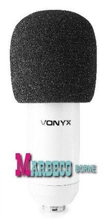 Studio USB Microfoon, Tafelstatief, Plopkap, USB kabel, Wit, Vonyx, Overige typen, Nieuw, Info@marbeco.nl
