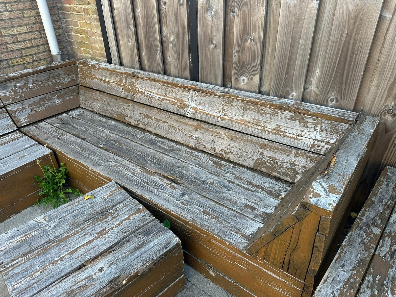 Heerlijke tuinbank zonder kussens 250 cm x 250 cm gratis, Ophalen, Gebruikt, Hout