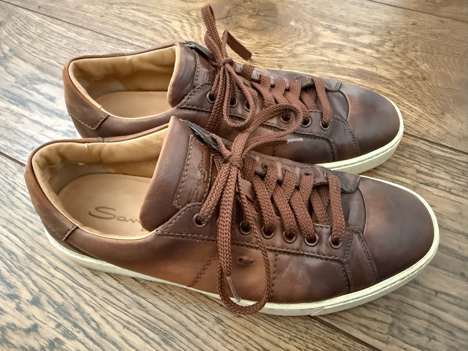 Santoni sneakers maat 6,5, Kleding | Heren, Schoenen, Ophalen of Verzenden, Gedragen, Bruin, Sneakers of Gympen