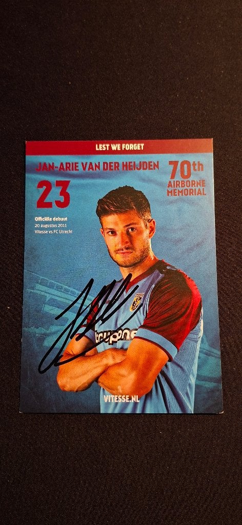 Spelerskaart met handtekening; Van der Heijden Vitesse Ajax, Ophalen of Verzenden, Nieuw, Vitesse, Spelerskaart