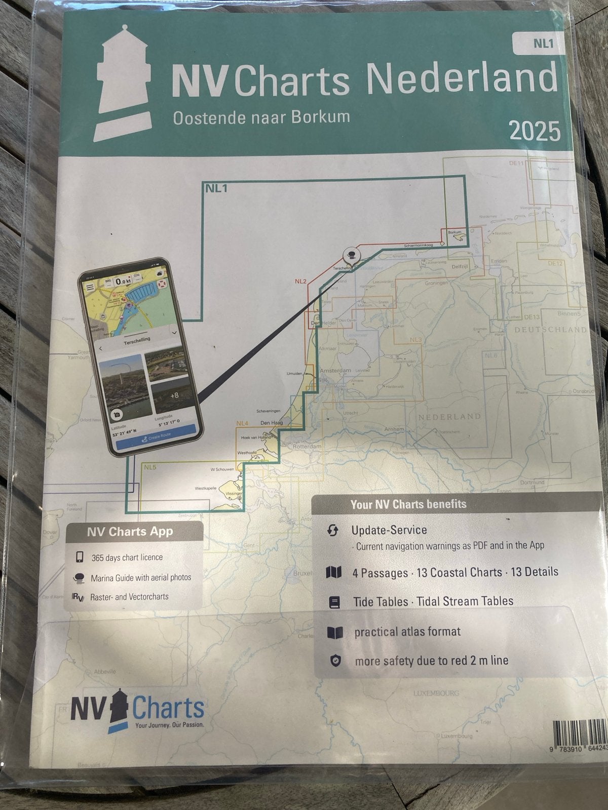 NV Charts Nederland NL1 Oosten naar Borkum 2025 (zonder code, 2000 tot heden, Nieuw, Ophalen of Verzenden, Landkaart