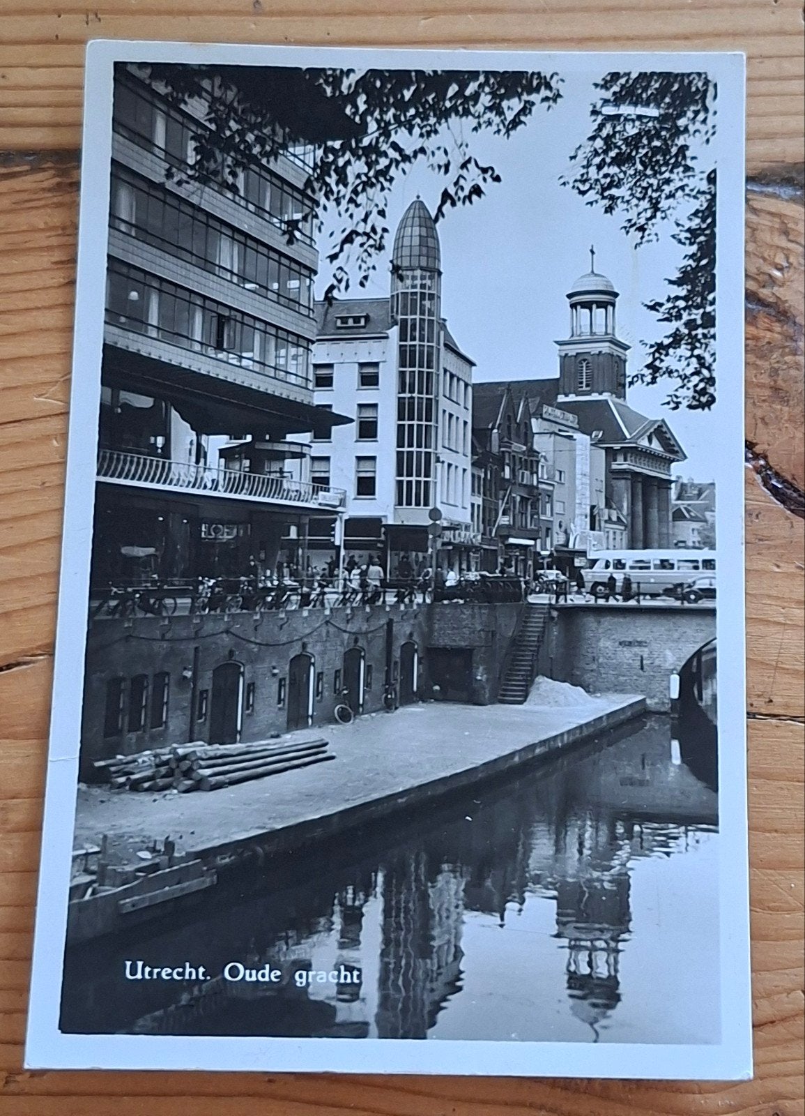 gelopen fotokaart1956? Utrecht oude gracht, Ophalen of Verzenden, Voor 1920, Utrecht