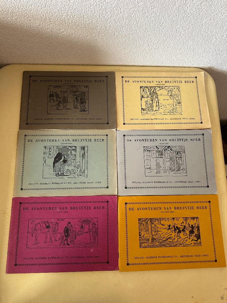 De Avonturen van Bruintje Beer - 6 Vintage Boekjes (1968), Gelezen, Ophalen of Verzenden, Mary Tourtel, Meerdere stripboeken