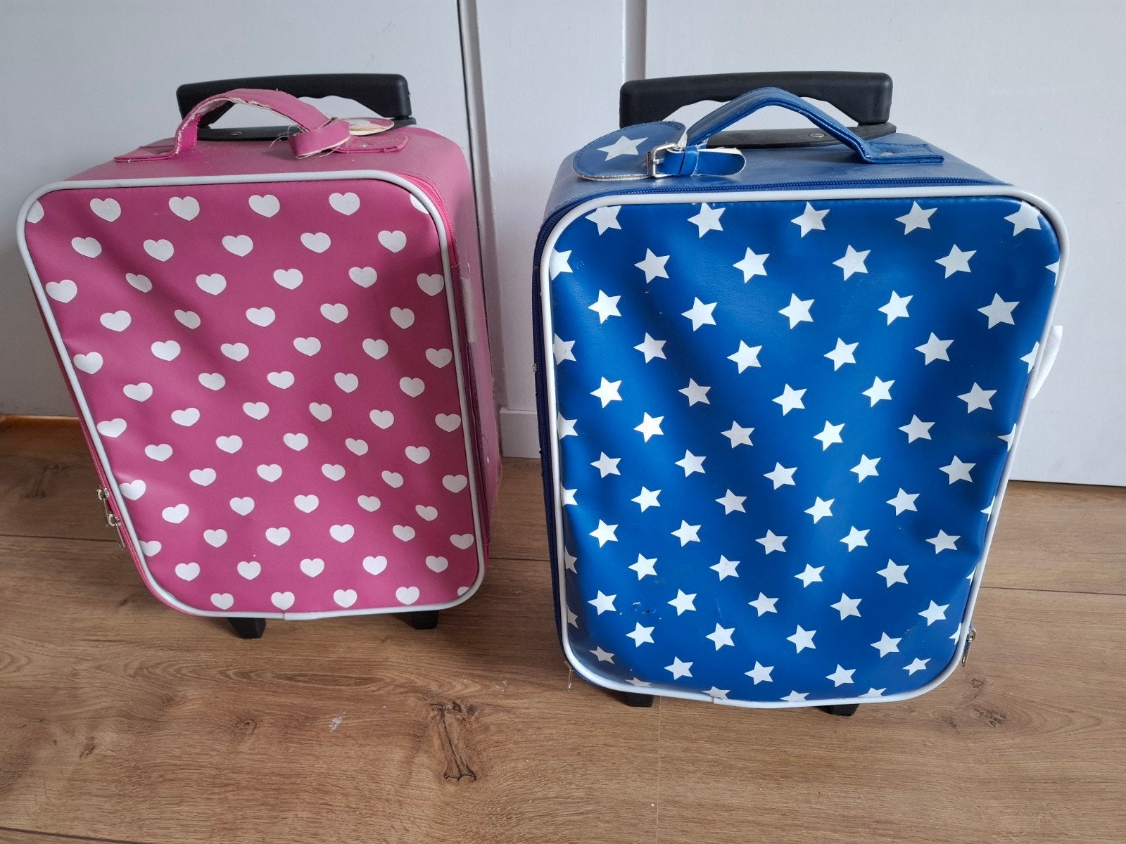 2 Kinderkoffertjes, Ophalen, Wieltjes, Gebruikt, Blauw