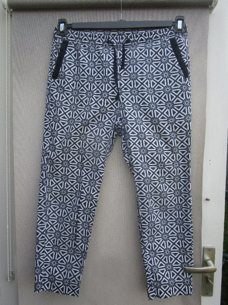 Broek/zomerbroek mt 40   blauw/wit, Maat 38/40 (M), Blauw, Ophalen of Verzenden, Lang