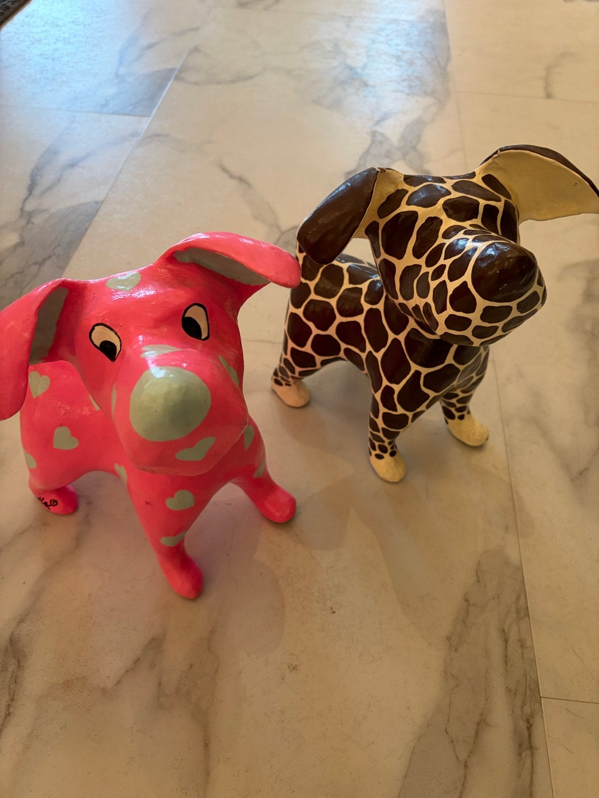 Niloc kunst  honden, papier-maché, Ophalen of Verzenden, Gebruikt, Dier