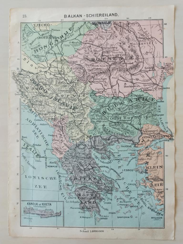 Atlas kaart Balkan, Gelezen, Landkaart, 1800 tot 2000, Europa Overig