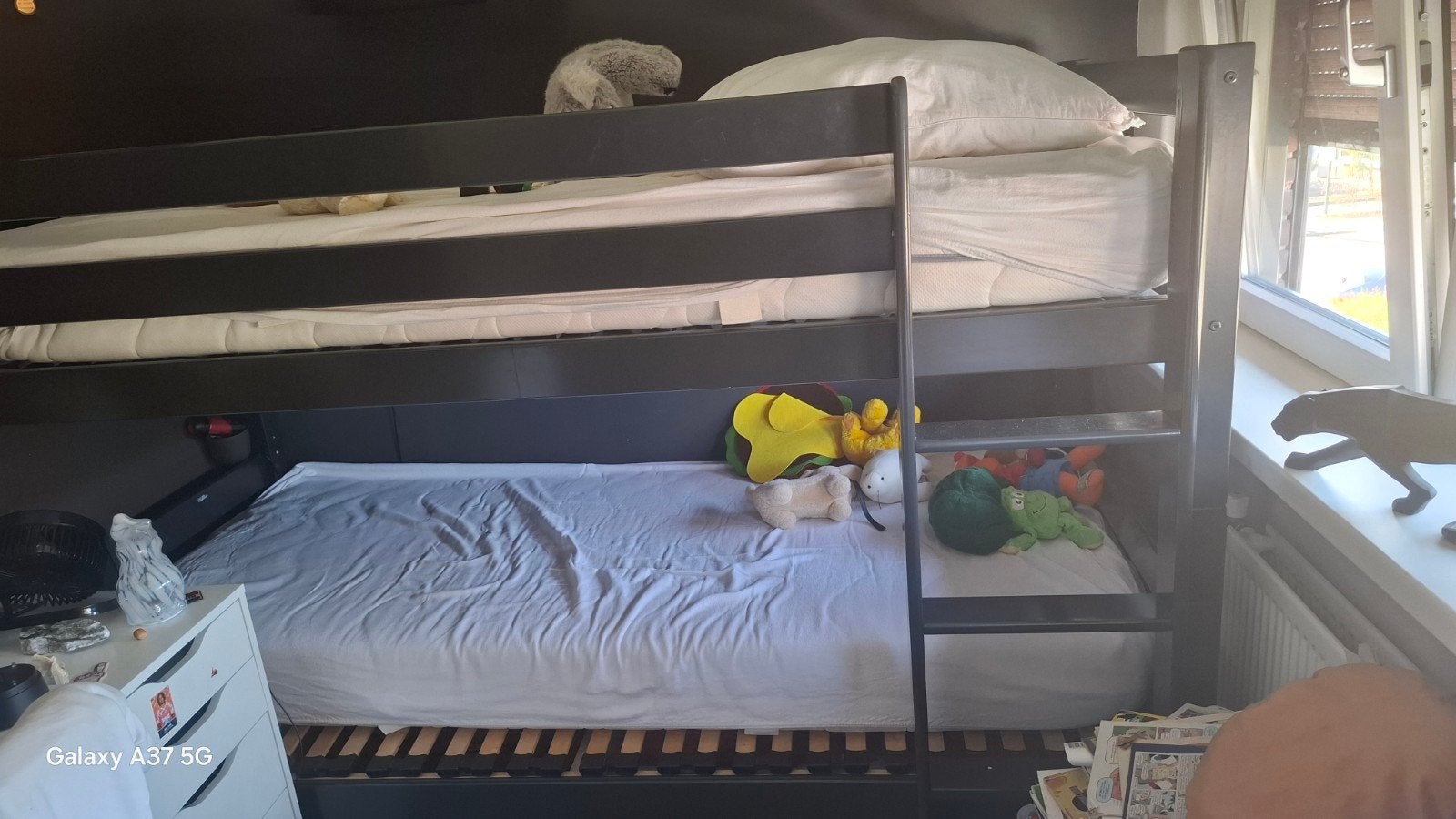 Stevig Stapelbed - Excl. matrassen en lattenbodem, Ophalen, Gebruikt, 90 cm, 160 tot 180 cm