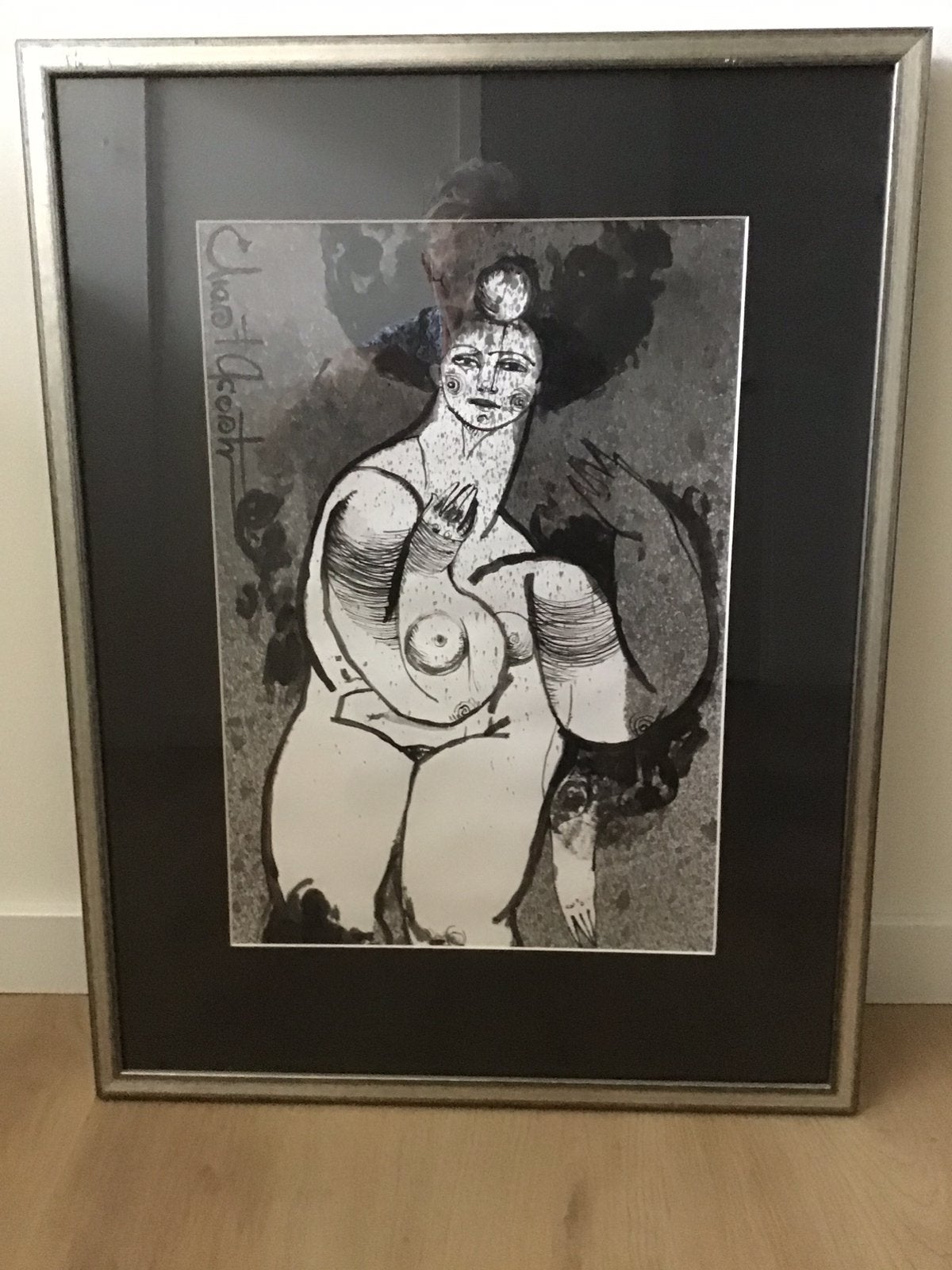 2 kunstwerken van vrouwen, Ophalen, Portret en Figuren, Met glas, Lithografie