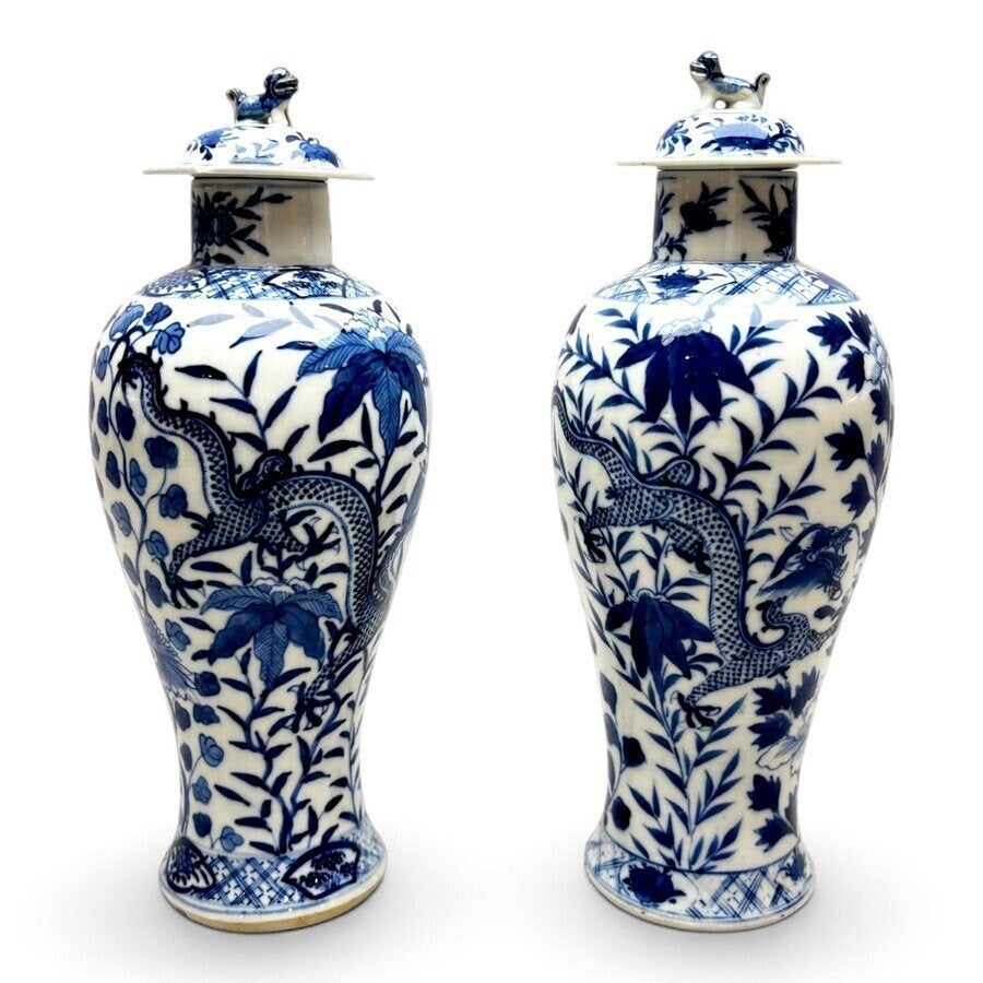 Paar 19e-eeuwe Chinese vazen, Antiek en Kunst, Ophalen of Verzenden
