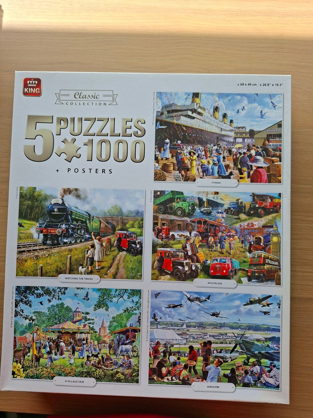 King Classic Collection: 5 Puzzels van 1000 stukjes, Ophalen, 500 t/m 1500 stukjes, Zo goed als nieuw, Legpuzzel