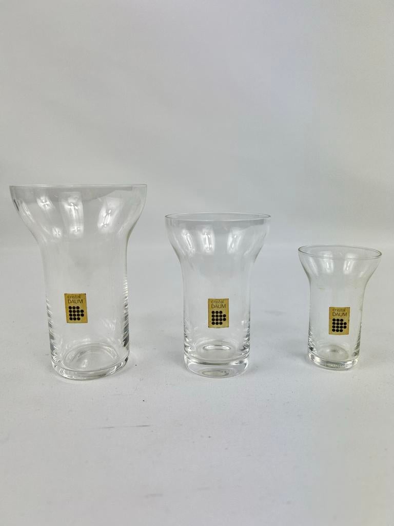 Set van 3 Daum kristallen glaasjes - Roger Tallon 1969, Ophalen of Verzenden