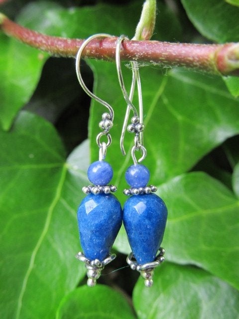 Oorbellen Blue Jessie jade facet-sodaliet zilver, Ophalen, Nieuw