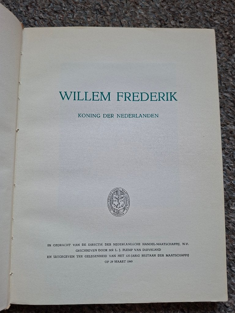 Willem Frederik/  gedenkboek/ uitgave 1949, Verzenden, Gelezen, L.J. Plemp van Duiveland
