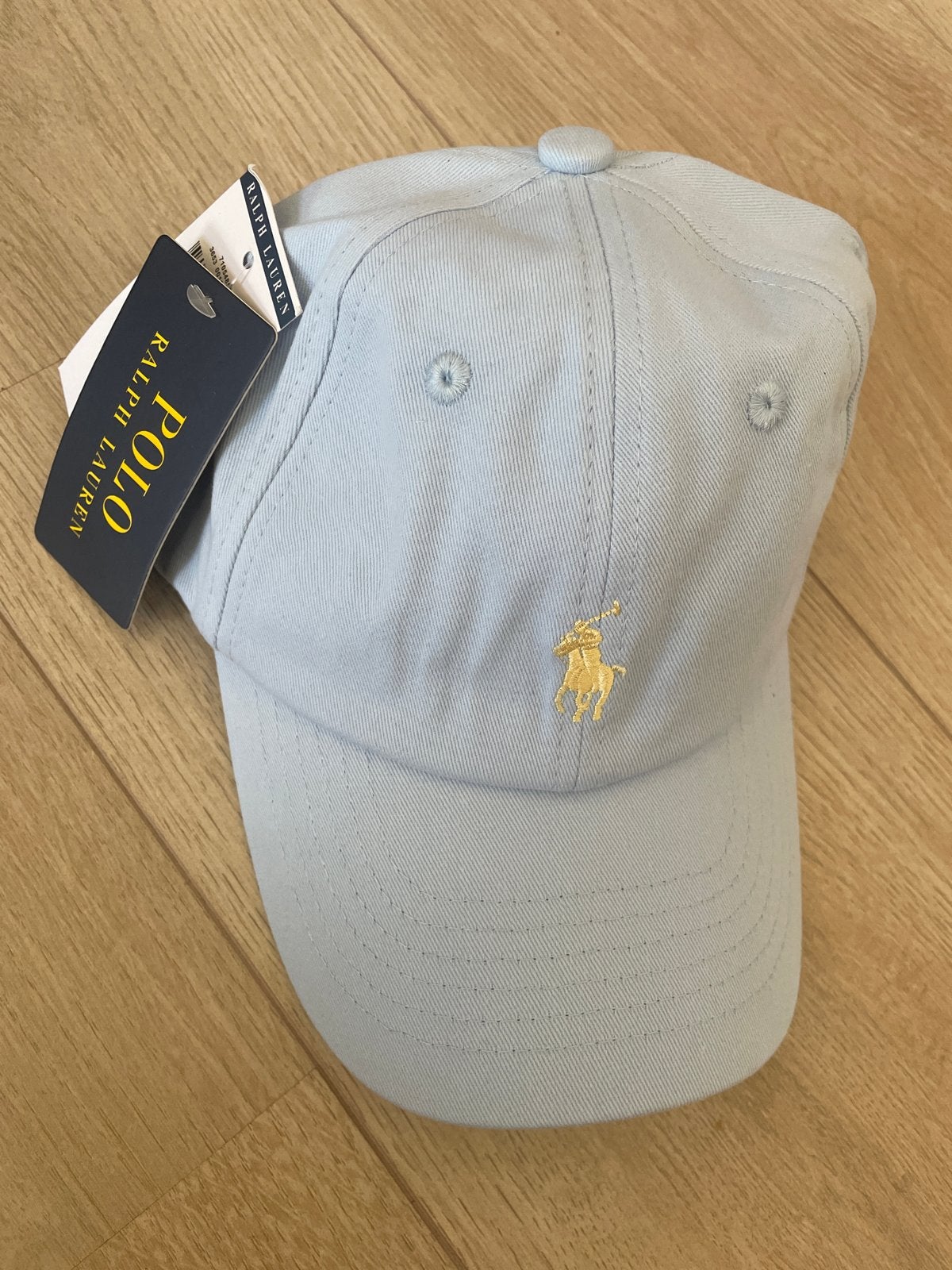 Nieuwe Polo Ralph Lauren pet - Lichtblauw met gouden logo, Verzenden, Nieuw, One size fits all, Pet