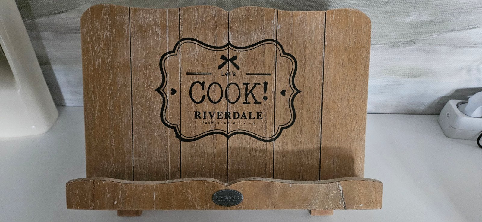 Riverdale Kookboek Standaard - Houten Kookboekhouder, Ophalen, Hout, Bruin, Riviera Maison