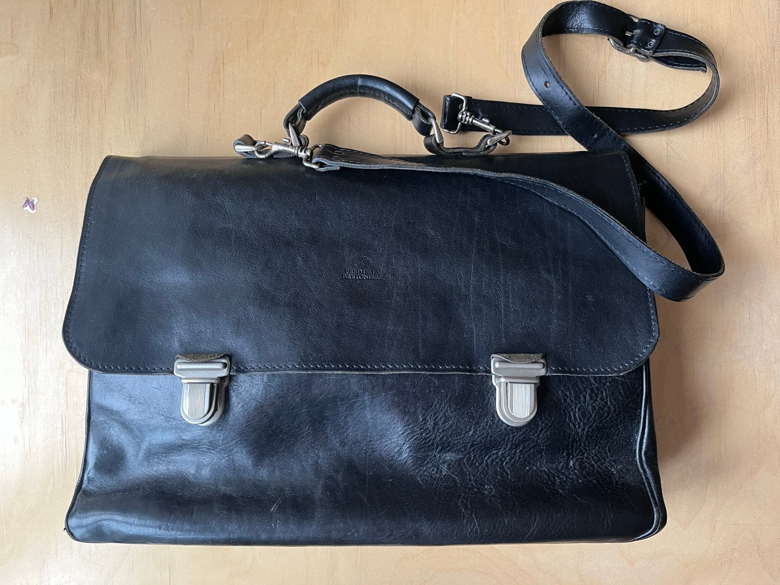 Unieke vintage Fred de la Bretoniere aktetas, Ophalen of Verzenden, Gebruikt, Zwart, Overige typen