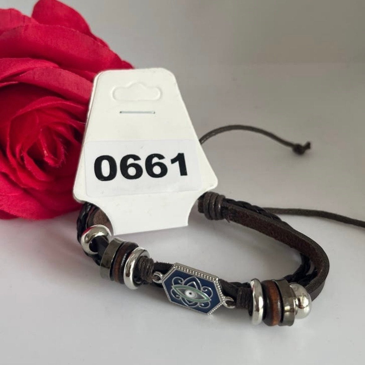 Nieuw Boho Armbandje met Evil Eye Hanger, Bruin, Verzenden, Nieuw, Leer
