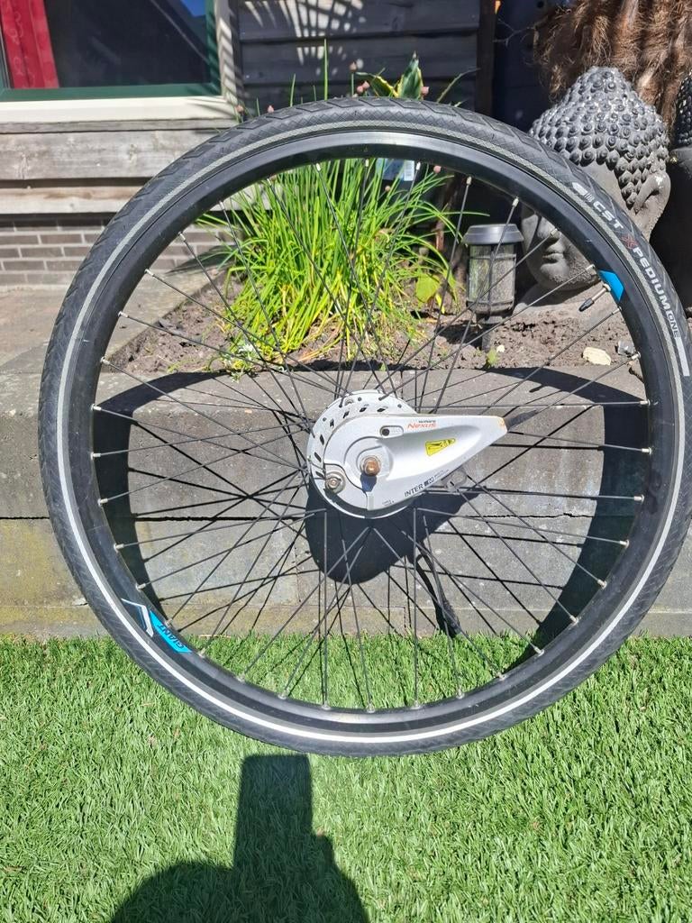 Giant voorwiel met motor en Nexus naaf, Fietsen en Brommers, Fietsonderdelen, Gebruikt, Aluminium, Elektrische fiets, Wiel