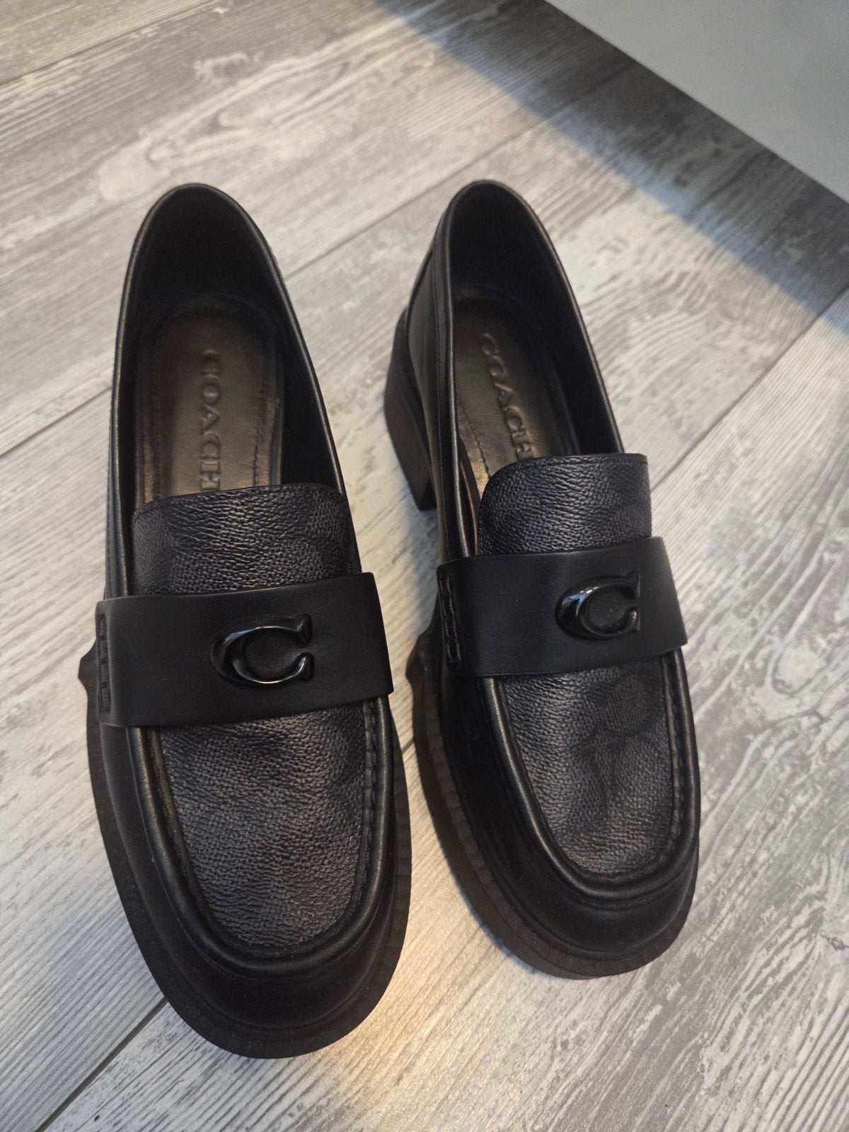 Coach instappers met plateauzool, zwart, maat 37,5, Kleding | Dames, Schoenen, Ophalen of Verzenden