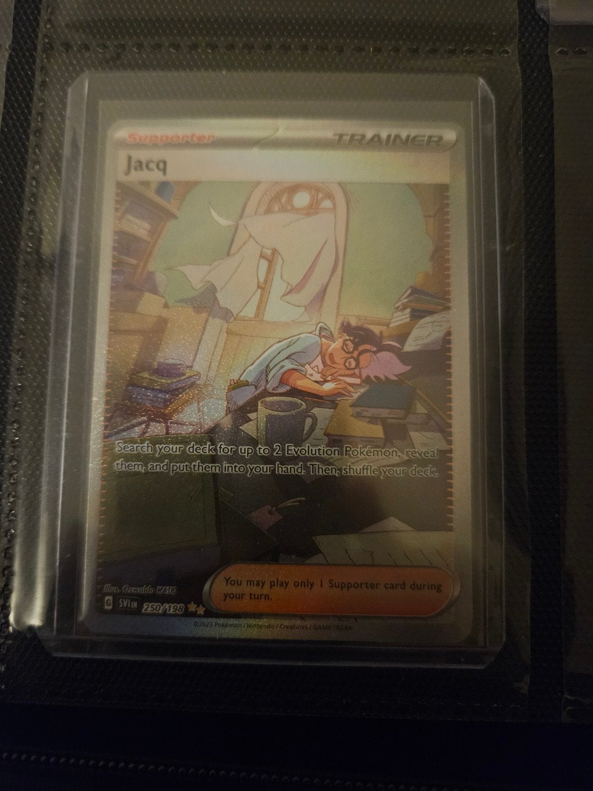 Pokemon Jacq 250/198 Scarlet & Violet Base Set, Ophalen of Verzenden, Zo goed als nieuw, Losse kaart, Foil