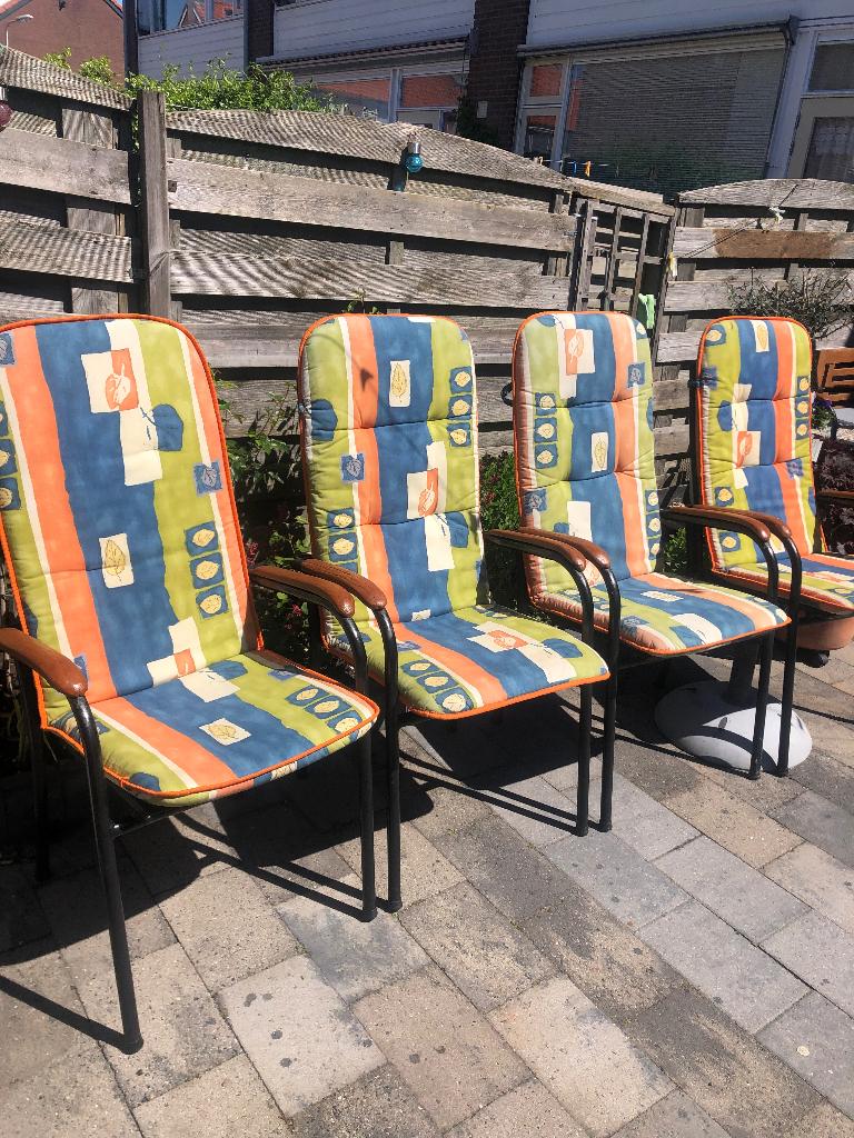 4x Stoelkussens, Tuin en Terras, Ophalen, Zo goed als nieuw