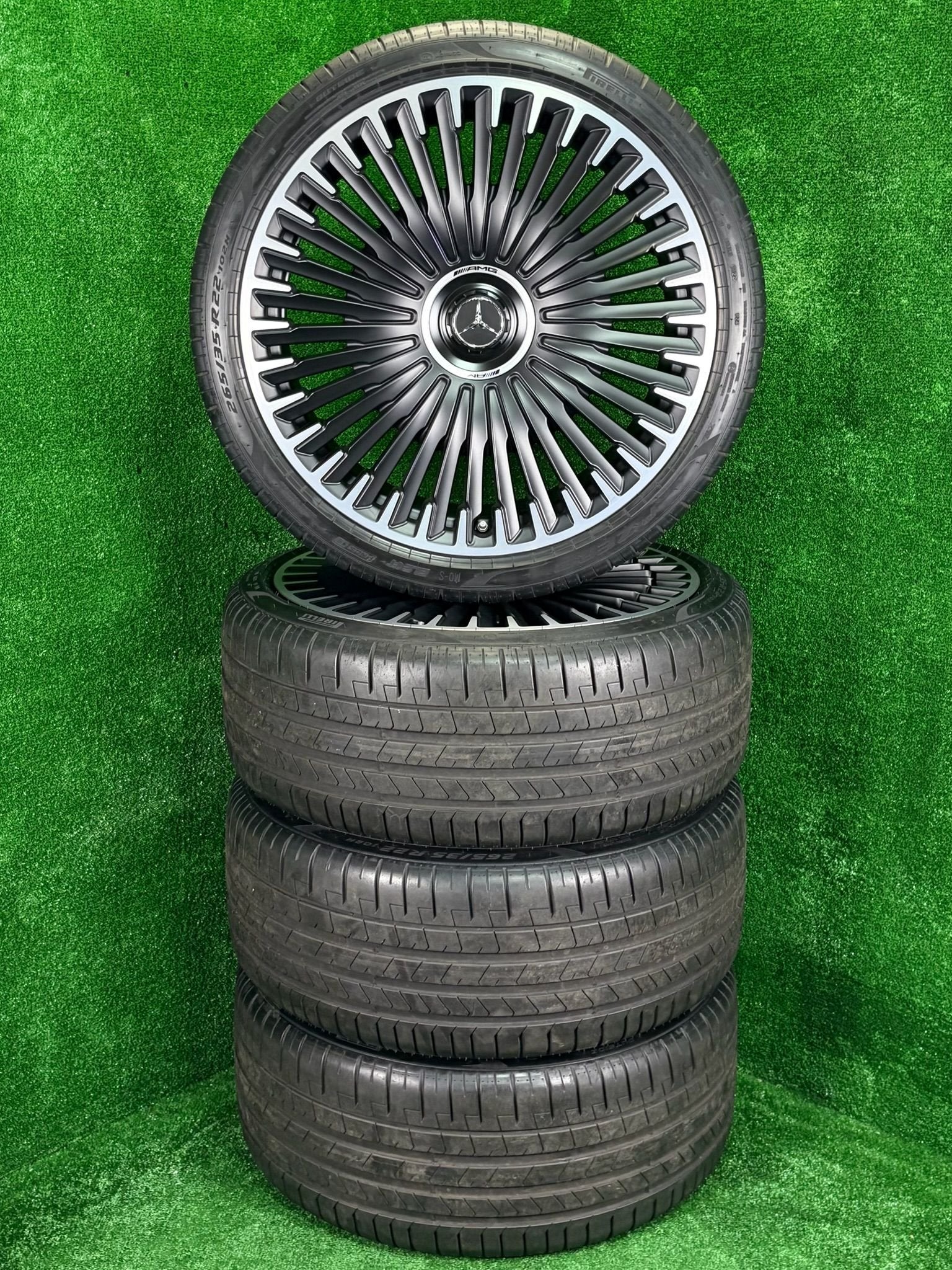 Originele 22 inch Mercedes AMG velgen met banden EQS V297, Gebruikt, -, 265 mm, -