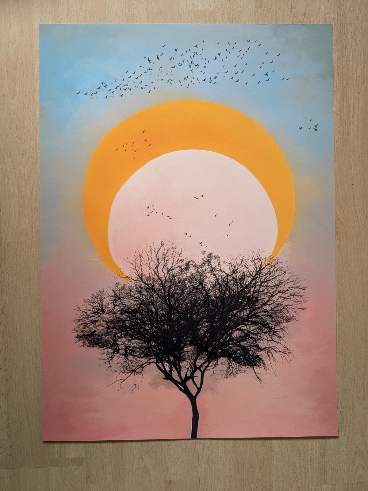 Poster met boom en vogels, Ophalen, A1 t/m A3