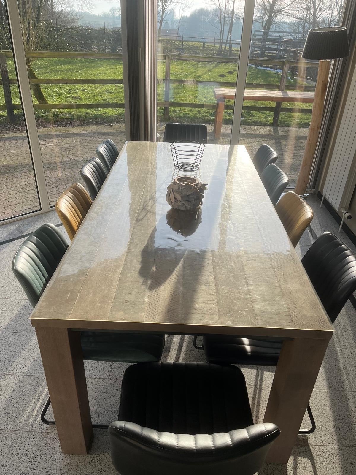 Houten eettafel, Huis en Inrichting, Ophalen, Gebruikt, 100 tot 150 cm, 200 cm of meer